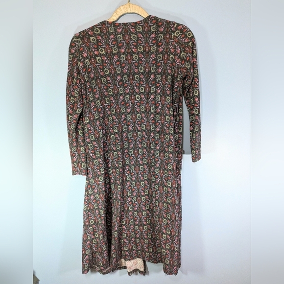 LuLaRoe Gray Floral Print Long Ribbed Open Cardigan - Picture 2 of 4